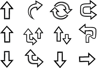 Set of Hand-Drawn Directional Arrows for Design Projects