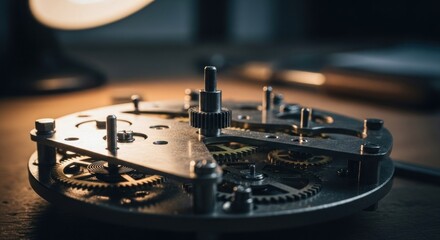 Close-up of intricate watch movement parts