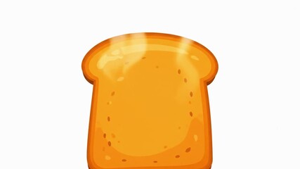 Freshly made, perfectly toasted golden bread slice with subtle steam, a delicious breakfast staple