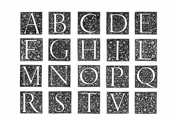 Decorative alphabet letter with artistic and ornate typography, detailed linework and stylized design, ideal for logos, posters, tattoos and branding.