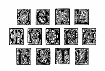Decorative alphabet letter with artistic and ornate typography, detailed linework and stylized design, ideal for logos, posters, tattoos and branding.