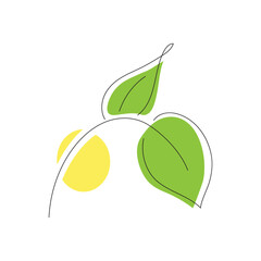 Abstract Leaves Botanical Illustration Minimal Eco Design