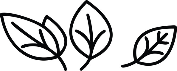 Black and white vector illustration set featuring abstract floral patterns, nature leaf icons, and spring flower silhouettes for a hand drawn tattoo art design or decorative plant ornament