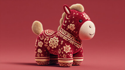 Red Plush Toy Horse