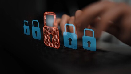 Digital security concept illustrating a cybersecurity breach, with a red unlocked padlock indicating data exposure among secure systems, emphasizing system vulnerability and risk Marrow