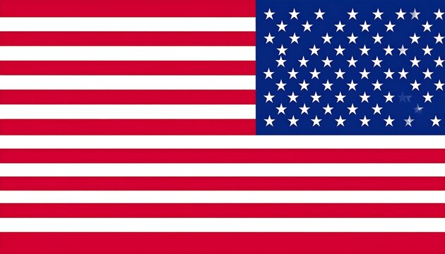 A graphic rendering of a national banner with alternating red and white stripes and a blue canton field containing white stars