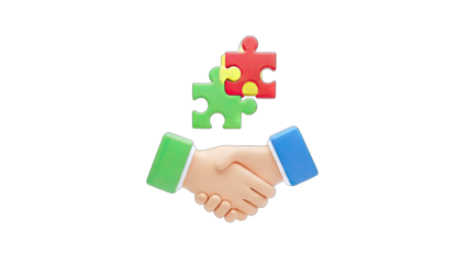 Handshake with Puzzle Pieces: Collaboration Concept