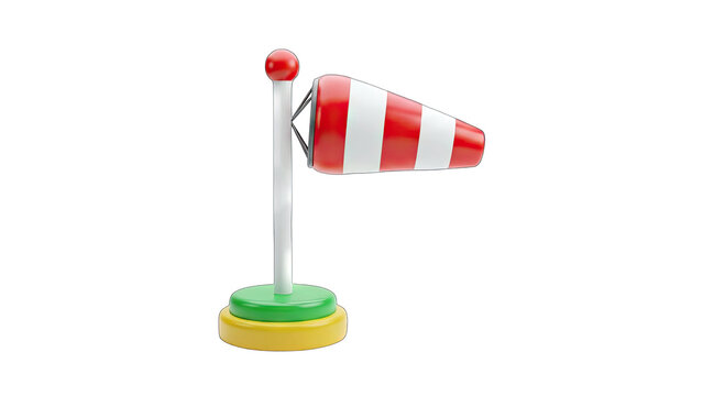 3D Wind Sock Illustration on White Background