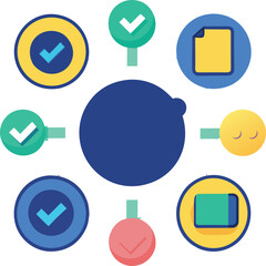 Teamwork and management line icons collection. Vector illustration eps10