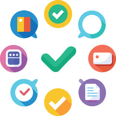 Teamwork and management line icons collection. Vector illustration eps10