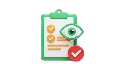 Checklist Inspection: Eye Icon with Check Marks