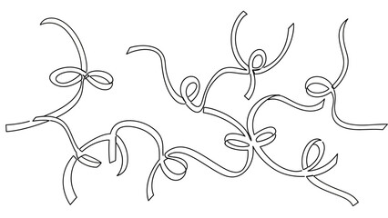 Abstract Line Art Ribbons and Bows Pattern Illustration