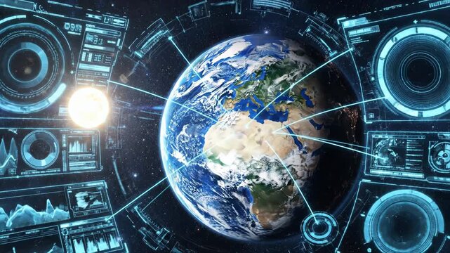 Explore the wonders of Earth and the cosmos through stunning visuals of space and planetary beauty with futuristic elements Generative AI