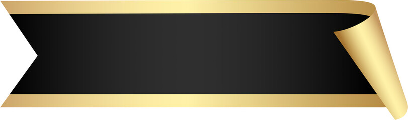 Black and Gold Ribbon Banner
