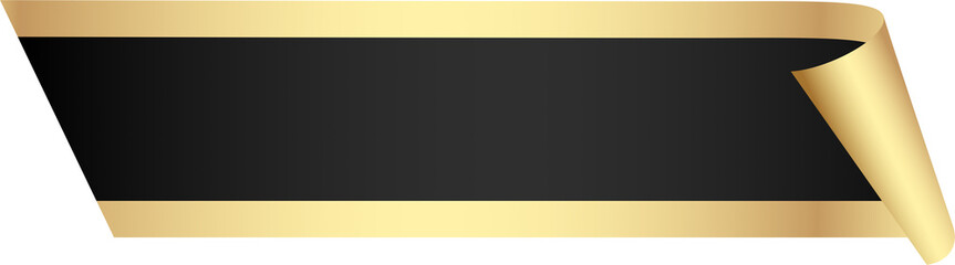 Black and Gold Ribbon Banner

