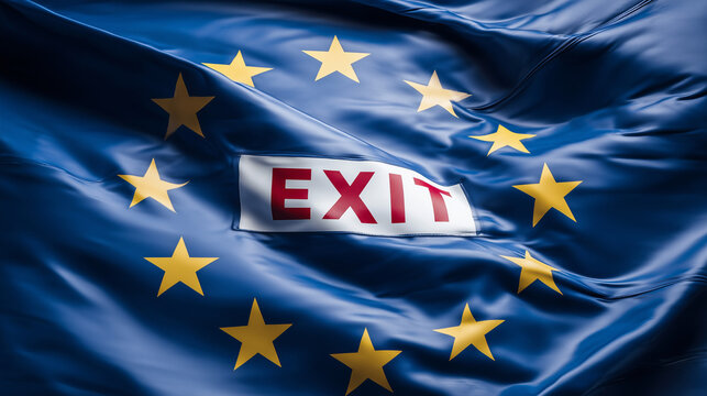 exit eu flag waving