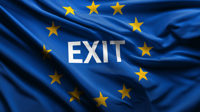 exit eu flag waving
