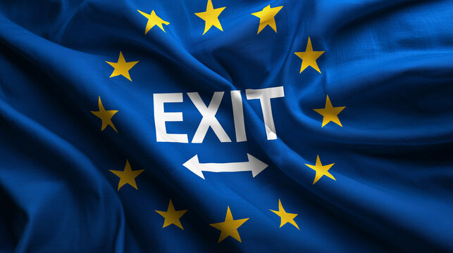 exit eu flag waving