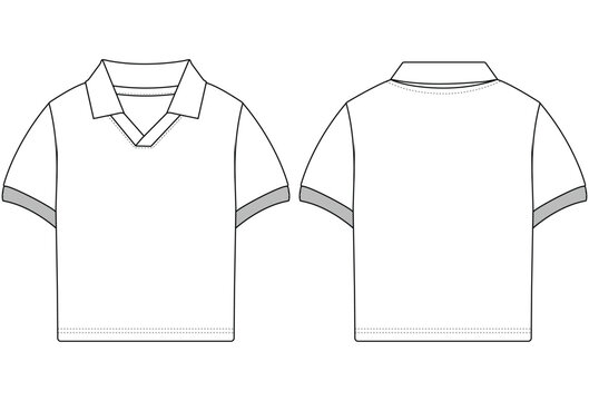 Cute Kids Girls Everyday V-Neck polo T-Shirt Vector Design
