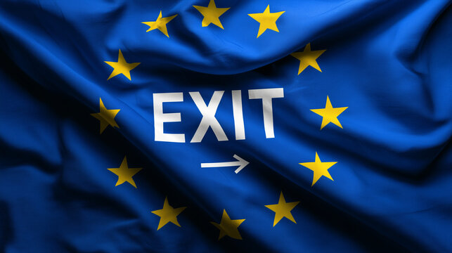 exit eu flag waving