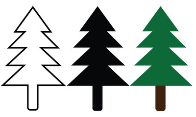 Christmas Tree Vector Icon. Modern Stylized Pine Tree Symbol for Winter Holiday Seasonal Branding. Vector illustration.