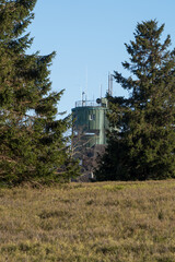 View to the weather station of the mountaing called Kahlen Asten