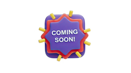 3D 'Coming Soon' Icon on White Background