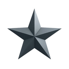 Obraz premium Dark Grey Metallic Star Icon on, 3D Rendering isolated on transparent background
