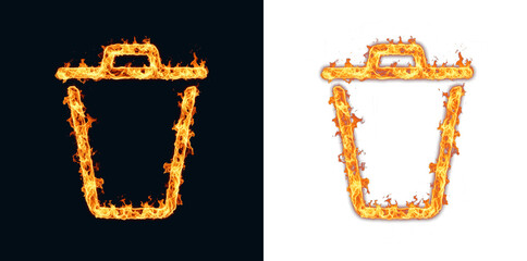 Clipboard outline engulfed in flames for task management crisis or urgent memo notification and priority assignment board, deadline alert system with empty transparent interior space