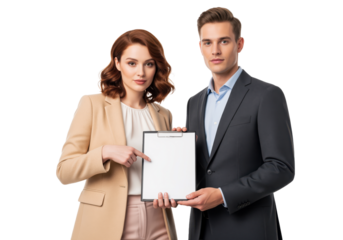 Clipboard document review as a consultant points to a form for client signature, business compliance paperwork for service enrollment and approval steps with a blank sheet on clipboard