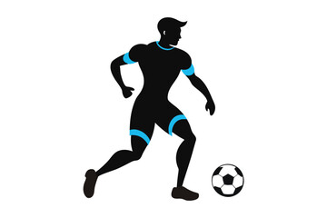 Football player black silhouette vector style isolated on white background