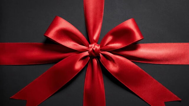 red bow on black background