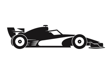 Race car black silhouette vector illustration on white background