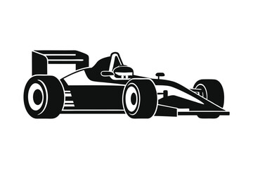 Race car black silhouette vector illustration on white background