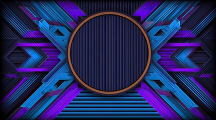 Abstract geometric background with striking blue and purple patterns.