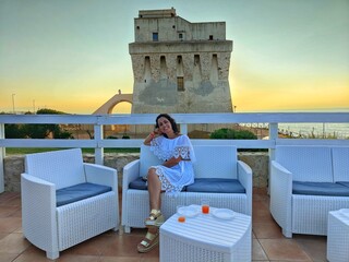 beautiful woman on vacation in Torre Mileto