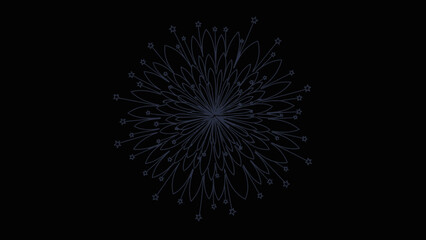 Abstract Starburst Floral Design on Dark Background