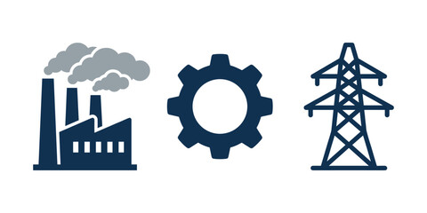 Naklejka premium Industry energy manufacturing concept icons set