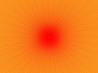 Explosion of red dots radiating from a central point on an orange background