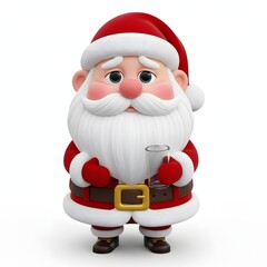 Obraz premium Santa Claus holding cup 3D Christmas character.