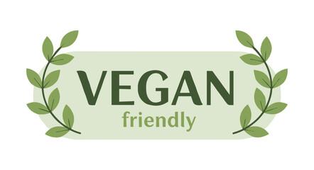 Vegan friendly food label representing plant based diet