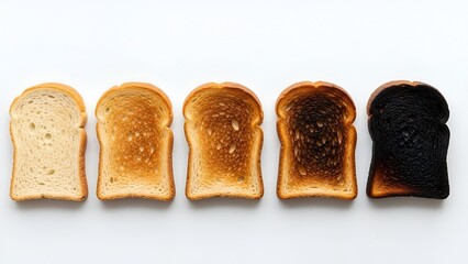Mastering Toast: A Visual Journey of Bread Toasted from Light to Charred