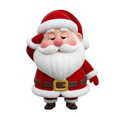 Obraz premium Cartoon Santa Claus character in red suit and hat.