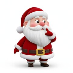 Obraz premium Cheerful Santa Claus thinking Christmas character.