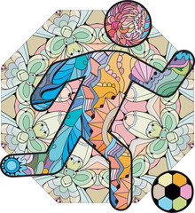 FOOTBALL icon. Olympic sport. Abstract hand drawing.