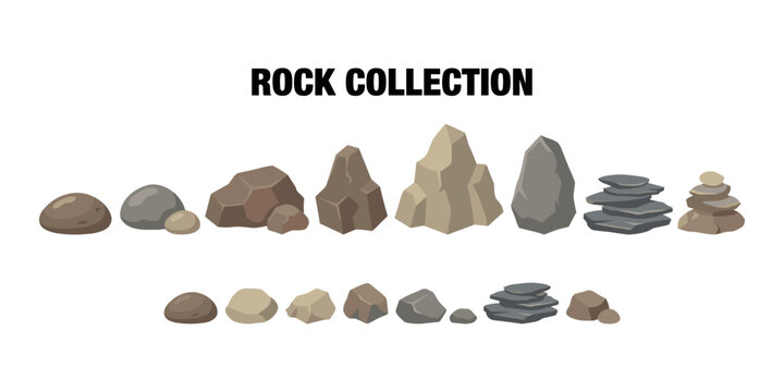 Rock collection featuring various stone shapes and pebbles