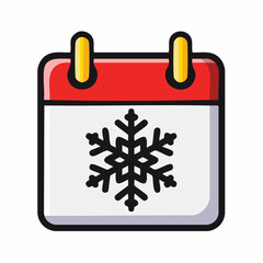 Winter season calendar icon illustration for seasonal events