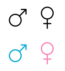 Gender sexual signs male and female