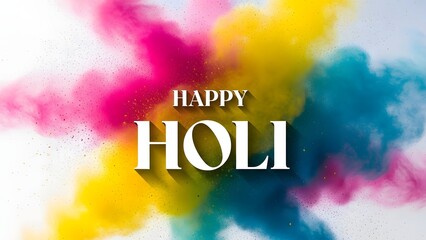 Vibrant holi celebration with colorful powder explosion background