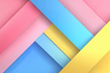 Abstract pastel strips in diagonal layers, soft shadow and colorful composition